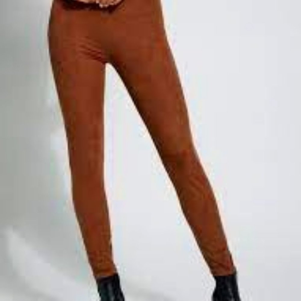 NWT Lyssè High Waist Brown Suede Leggings